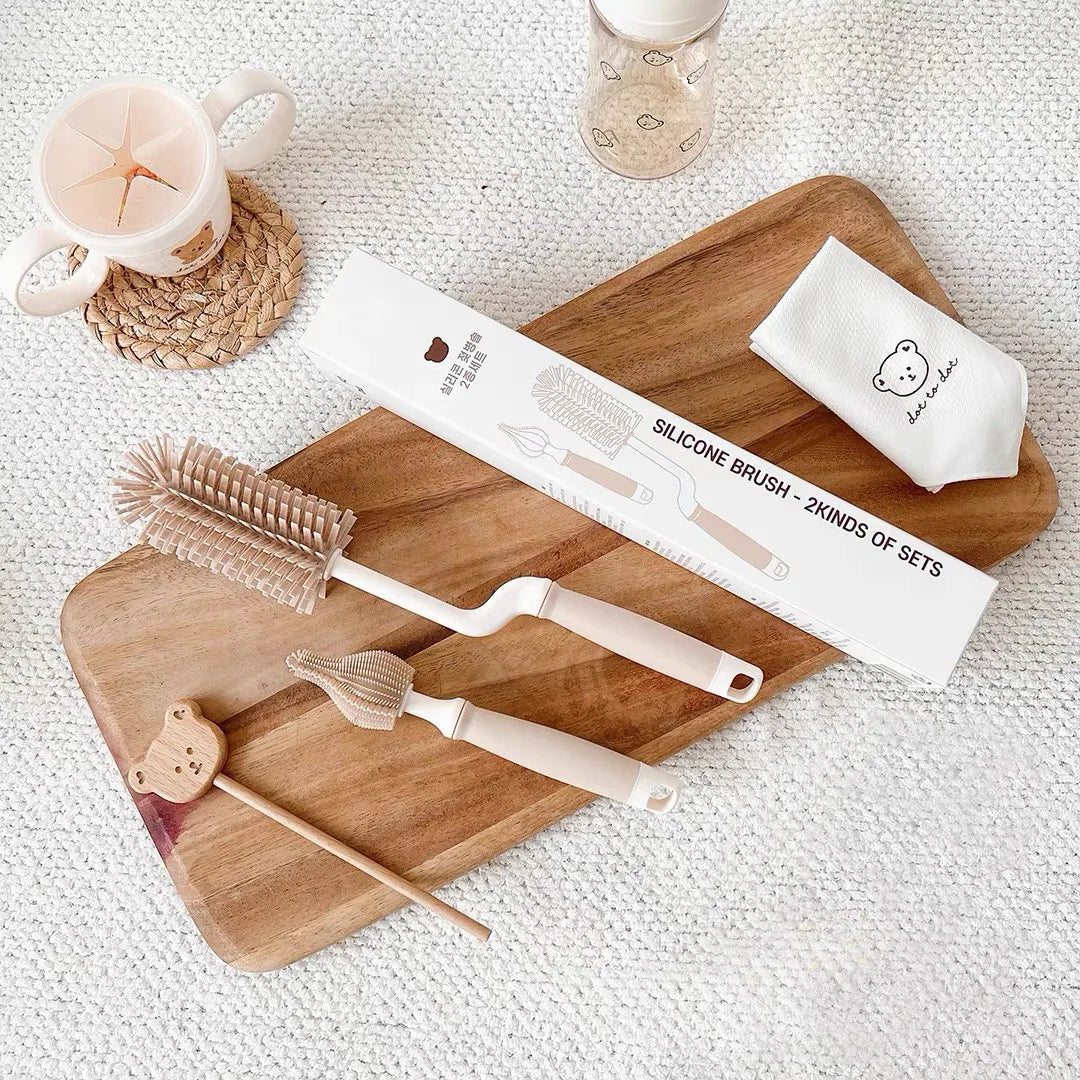 Ensemble Peigne et Brosse Bébé - Doux et Sécurisé pour Nouveau-nés