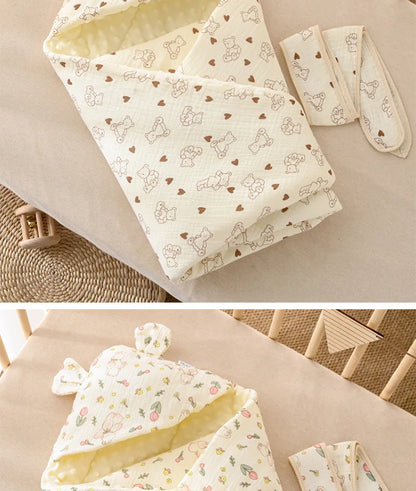 Nid d'Ange Bébé en Polaire Douce - Couverture Fleurie pour Nouveau-né
