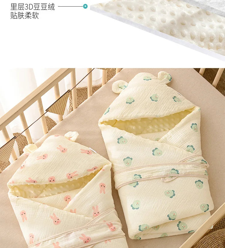 Nid d'Ange Bébé en Polaire Douce - Couverture Fleurie pour Nouveau-né