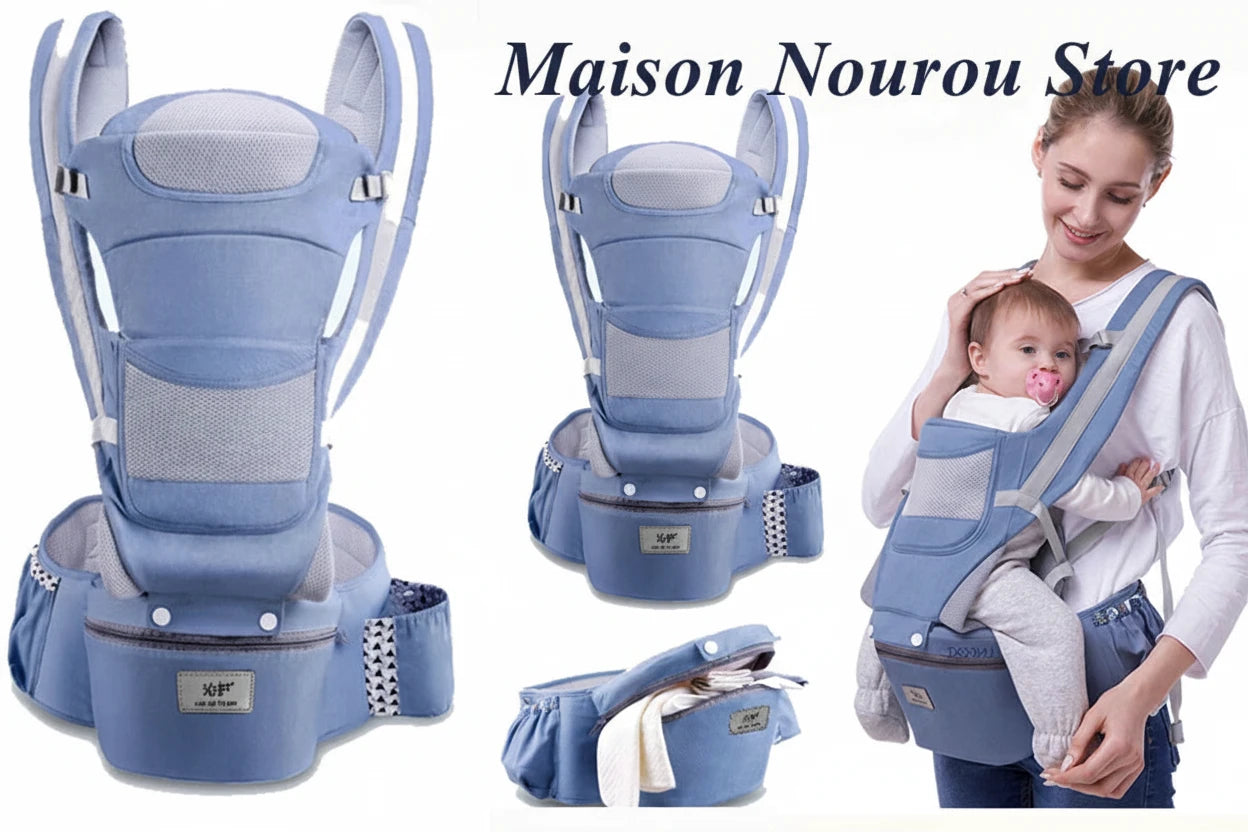 Porte-Bébé Ergonomique 6-en-1™ avec Siège à la Taille et Support Respirant