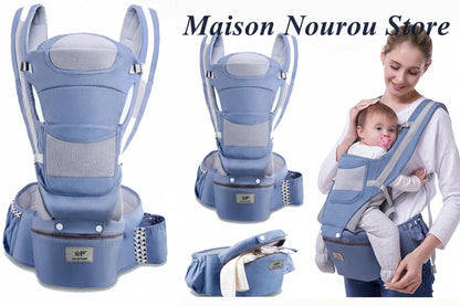 Porte-Bébé Ergonomique 6-en-1™ avec Siège à la Taille et Support Respirant