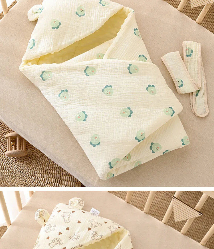 Nid d'Ange Bébé en Polaire Douce - Couverture Fleurie pour Nouveau-né