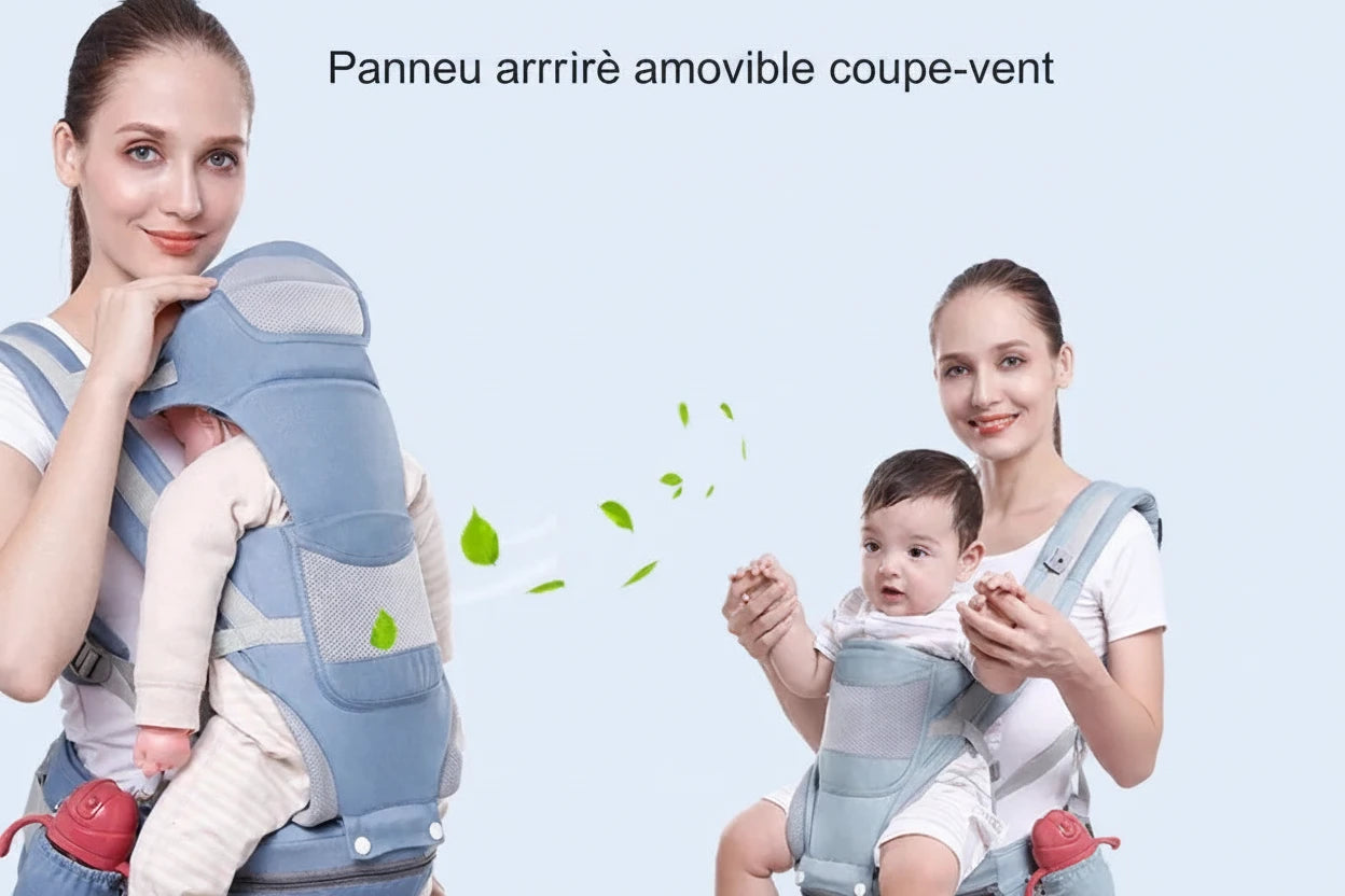 Porte-Bébé Ergonomique 6-en-1™ avec Siège à la Taille et Support Respirant