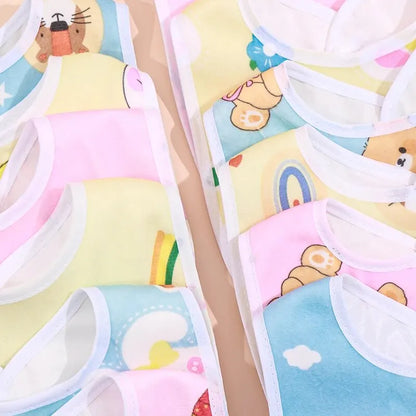 Pack de 5 Bavoirs Bébé – Ultra Doux & Imperméables | Anti-Fuites, Velours Cristal | 0–24 mois